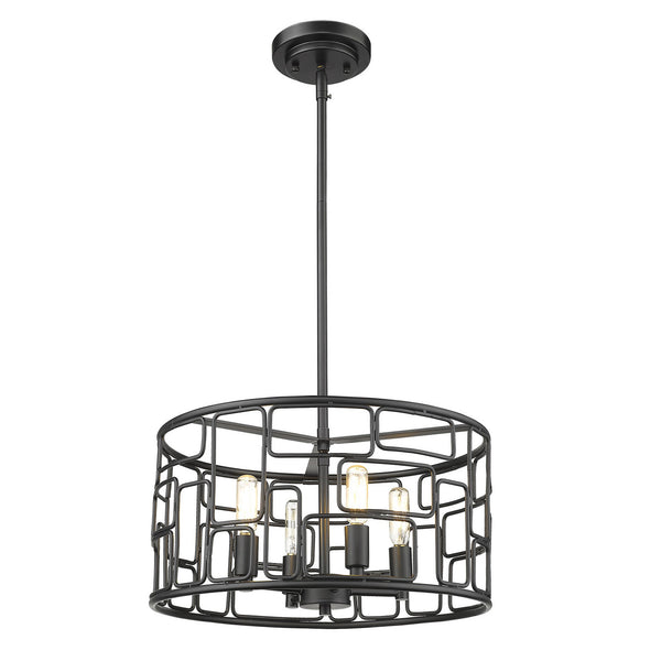 Homeroots Amoret 4-light Matte Black Convertible Pendant   398318