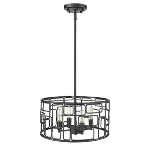 Homeroots Amoret 4-light Matte Black Convertible Pendant   398318