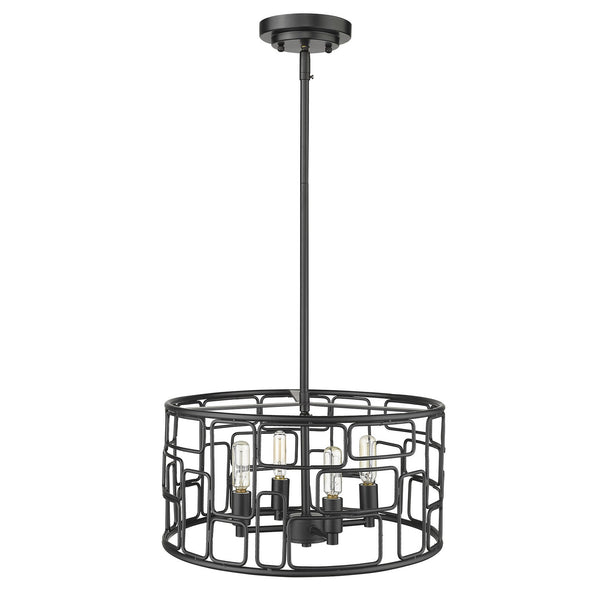 Homeroots Amoret 4-light Matte Black Convertible Pendant   398318