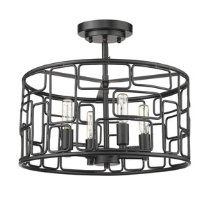 Homeroots Amoret 4-light Matte Black Convertible Pendant   398318