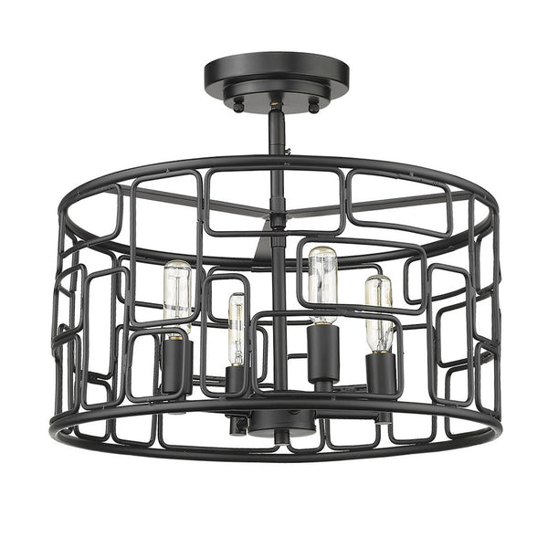 Homeroots Amoret 4-light Matte Black Convertible Pendant   398318