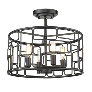 Homeroots Amoret 4-light Matte Black Convertible Pendant   398318