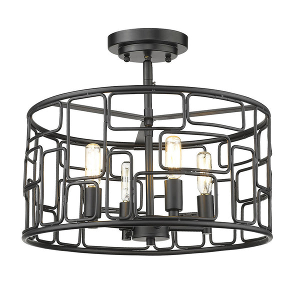 Homeroots Amoret 4-light Matte Black Convertible Pendant   398318
