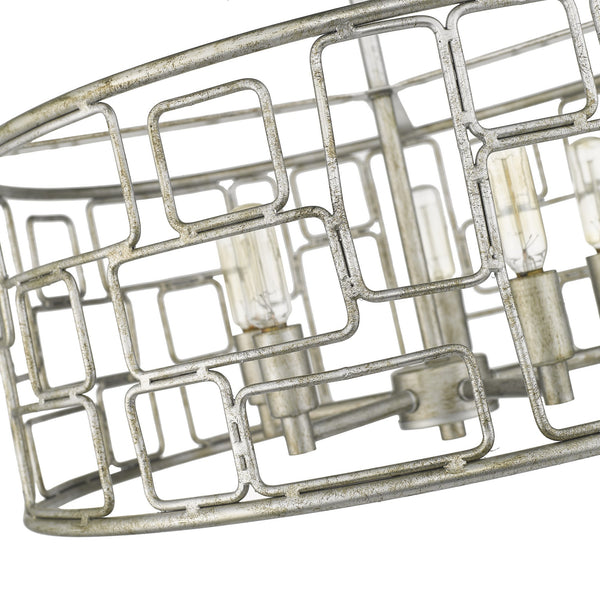 Homeroots Amoret 5-light Antique Silver Convertible Pendant   398319