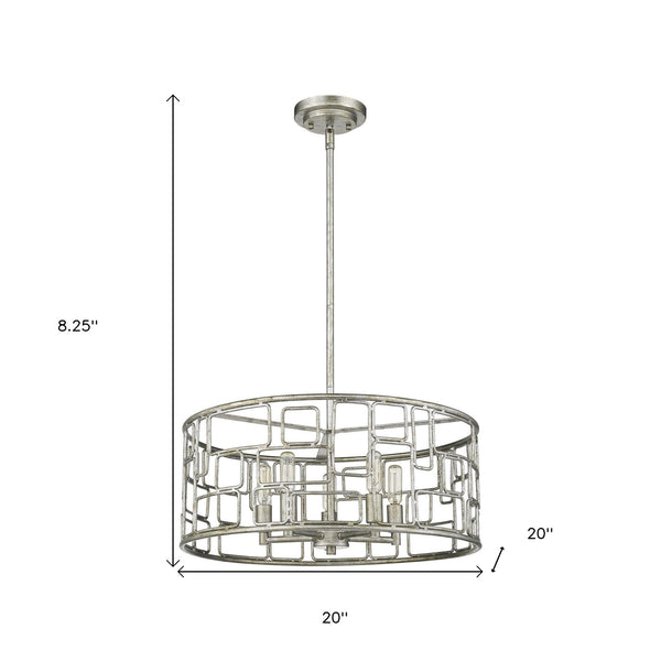Homeroots Amoret 5-light Antique Silver Convertible Pendant   398319