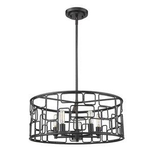 Homeroots Amoret 5-light Matte Black Convertible Pendant   398320