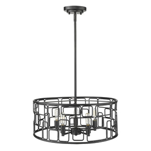 Homeroots Amoret 5-light Matte Black Convertible Pendant   398320