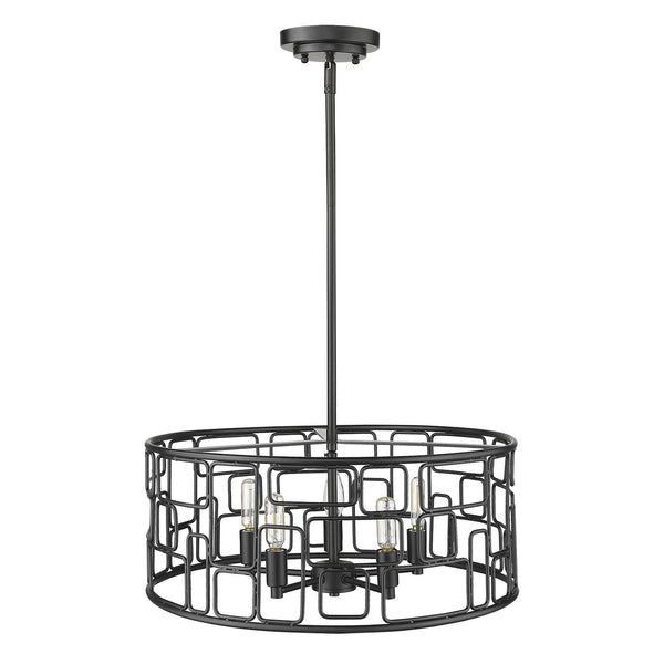 Homeroots Amoret 5-light Matte Black Convertible Pendant   398320