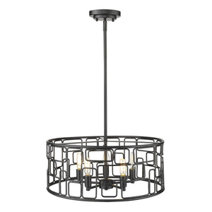 Homeroots Amoret 5-light Matte Black Convertible Pendant   398320