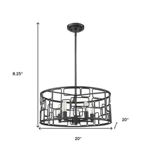 Homeroots Amoret 5-light Matte Black Convertible Pendant   398320