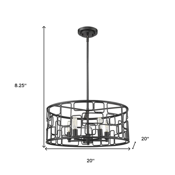Homeroots Amoret 5-light Matte Black Convertible Pendant   398320