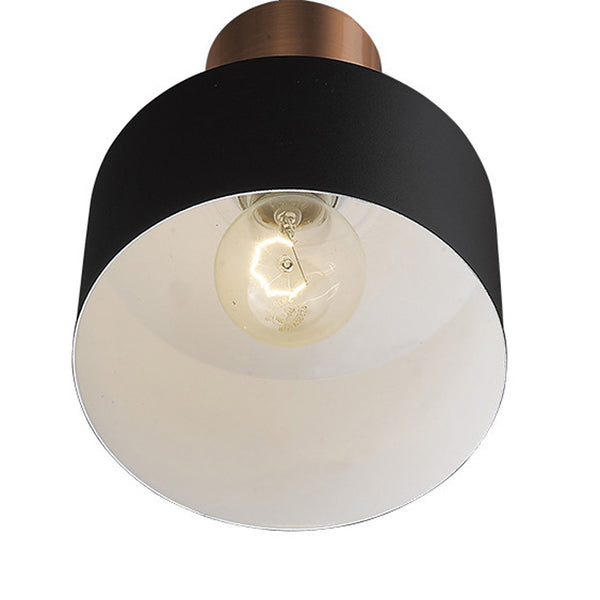 Homeroots Matte Black And Rose Gold Pendant Hanging Light   398322