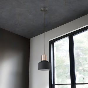 Homeroots Matte Black And Rose Gold Pendant Hanging Light   398322