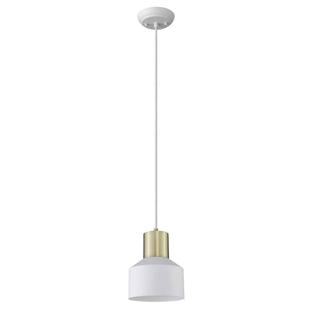 Homeroots White And Gold Pendant Hanging Light   398323