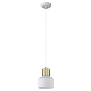 Homeroots White And Gold Pendant Hanging Light   398323