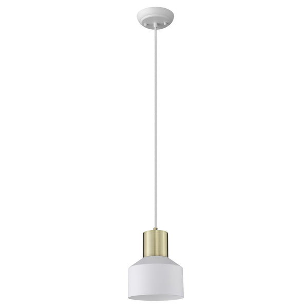 Homeroots White And Gold Pendant Hanging Light   398323