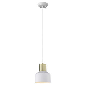 Homeroots White And Gold Pendant Hanging Light   398323