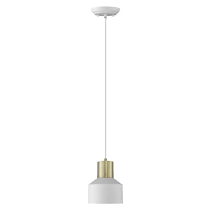 Homeroots White And Gold Pendant Hanging Light   398323