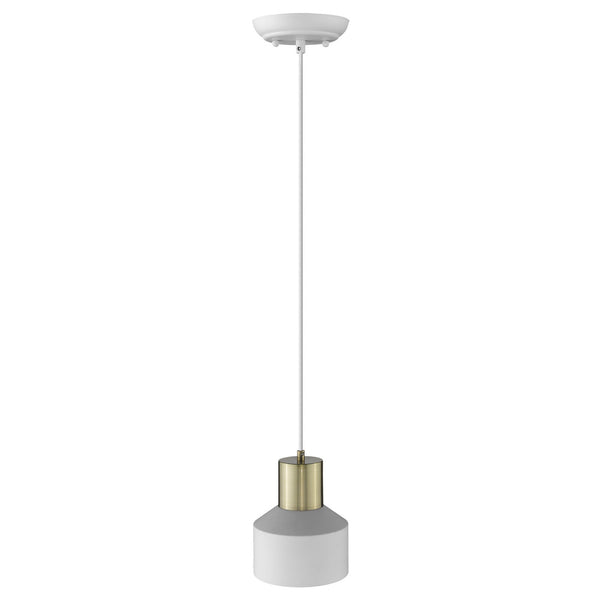 Homeroots White And Gold Pendant Hanging Light   398323