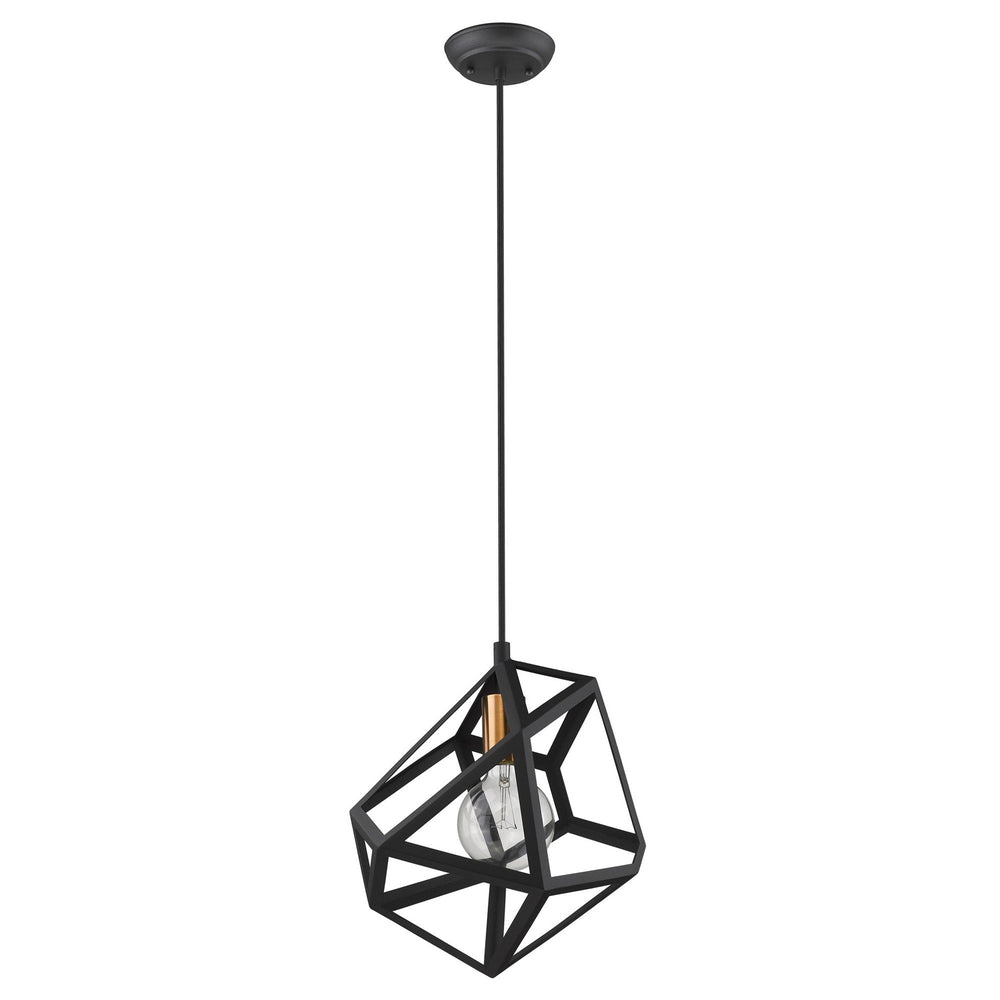 Homeroots Hedron 1-light Matte Black Pendant   398324