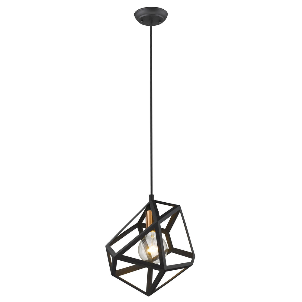 Homeroots Hedron 1-light Matte Black Pendant   398324