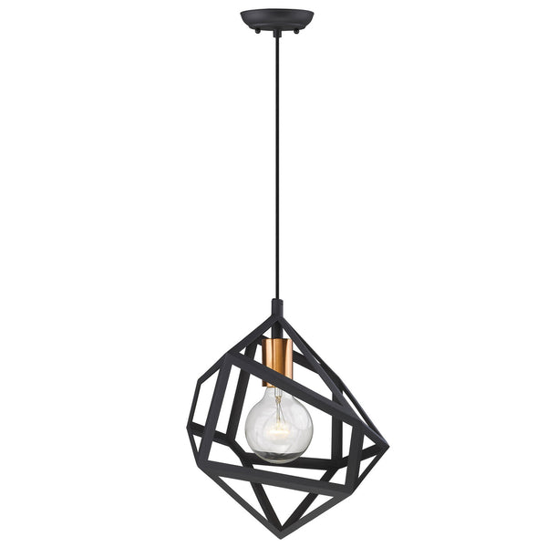 Homeroots Hedron 1-light Matte Black Pendant   398324