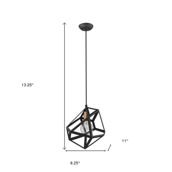 Homeroots Hedron 1-light Matte Black Pendant   398324
