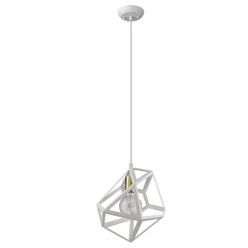 Homeroots Hedron 1-light White Pendant   398325