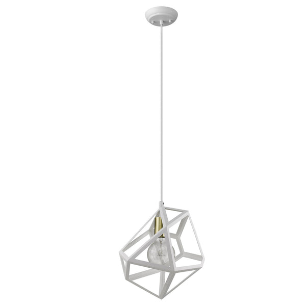 Homeroots Hedron 1-light White Pendant   398325