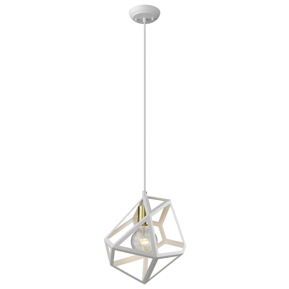 Homeroots Hedron 1-light White Pendant   398325