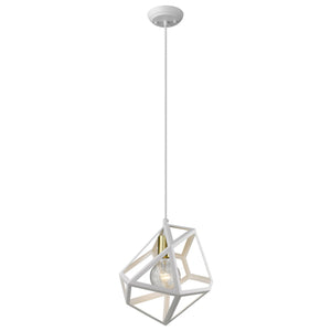 Homeroots Hedron 1-light White Pendant   398325