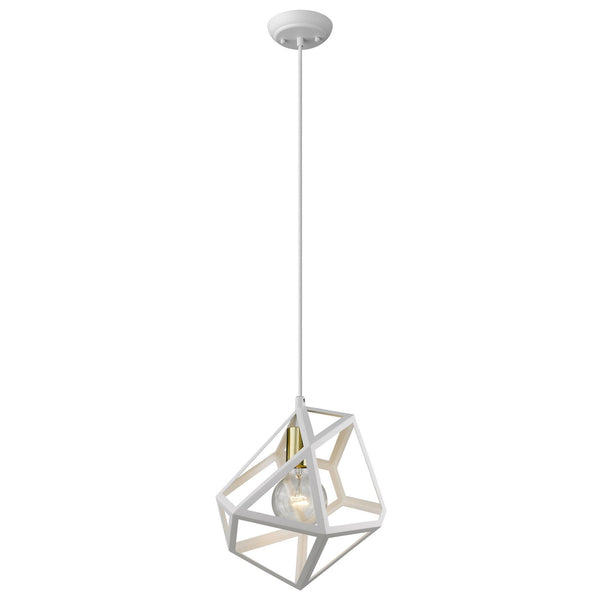 Homeroots Hedron 1-light White Pendant   398325