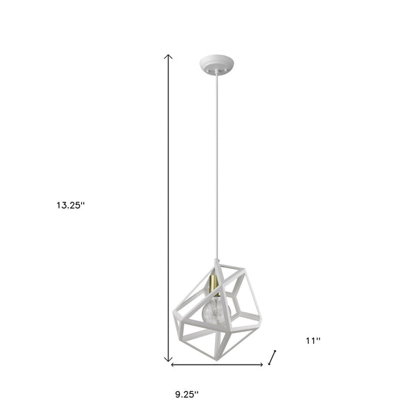 Homeroots Hedron 1-light White Pendant   398325