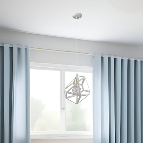 Homeroots Hedron 1-light White Pendant   398325