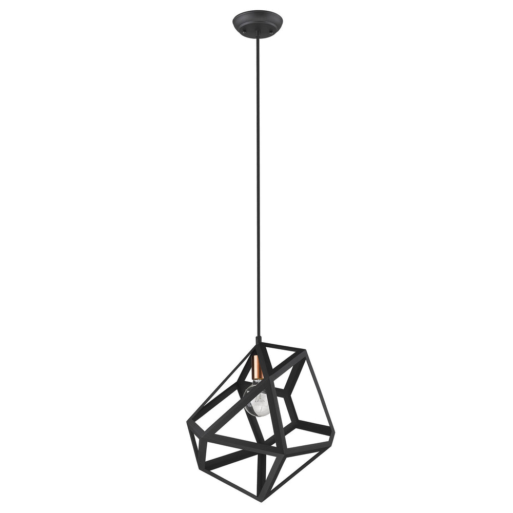 Homeroots Hedron 1-light Matte Black Pendant   398326