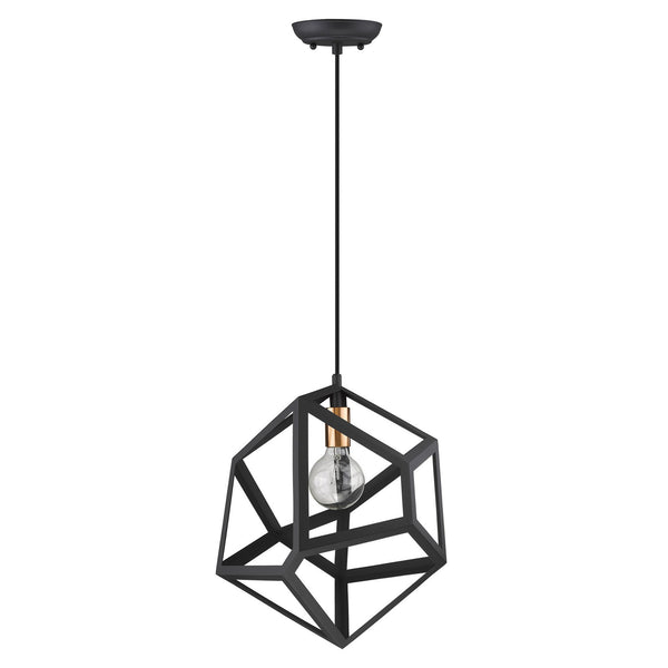Homeroots Hedron 1-light Matte Black Pendant   398326