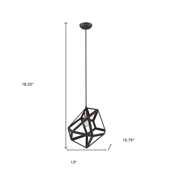 Homeroots Hedron 1-light Matte Black Pendant   398326