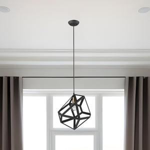 Homeroots Hedron 1-light Matte Black Pendant   398326