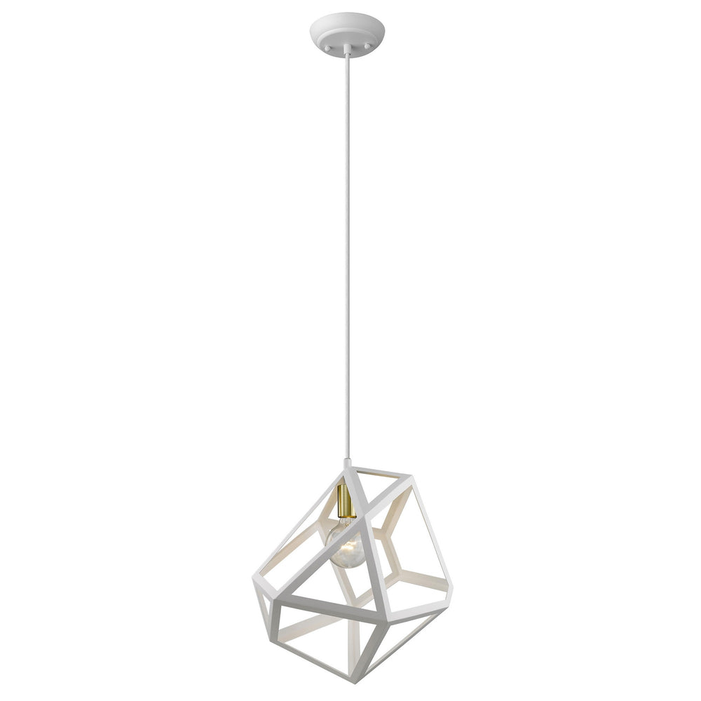 Homeroots Hedron 1-light White Pendant   398327