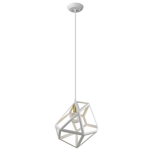 Homeroots Hedron 1-light White Pendant   398327