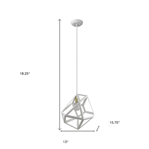 Homeroots Hedron 1-light White Pendant   398327