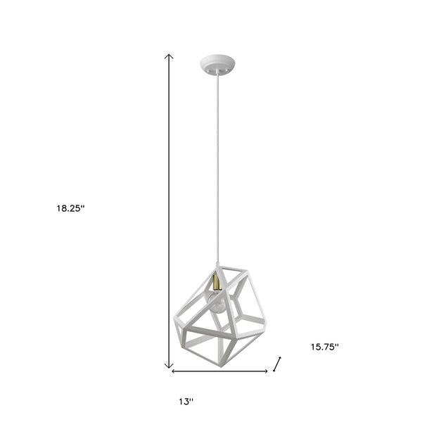 Homeroots Hedron 1-light White Pendant   398327