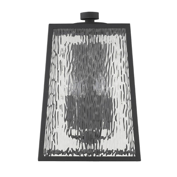 Black Seeded Glass Four Light Dimmable Outdoor Pendant Lanterns for Patio Decor