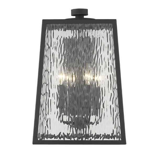 Black Seeded Glass Four Light Dimmable Outdoor Pendant Lanterns for Patio Decor