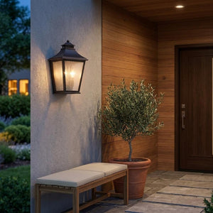 Black Frosted Glass Dimmable Dual Light Outdoor Pendant Fixture Modern Hanging