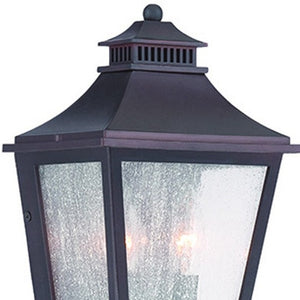 Black Frosted Glass Dimmable Dual Light Outdoor Pendant Fixture Modern Hanging