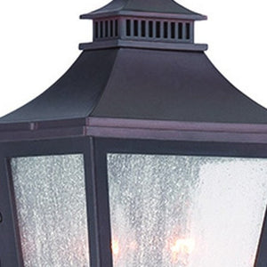 Black Frosted Glass Dimmable Dual Light Outdoor Pendant Fixture Modern Hanging