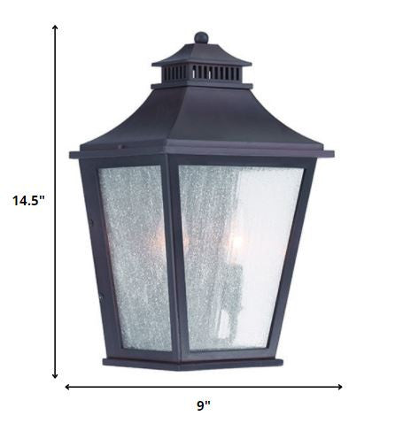 Homeroots Xl Antique Bronze Two Light Pocket Lantern Wall Light   398360