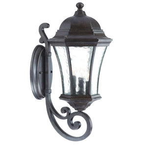 Homeroots Xl Antique Black Tapered Lantern Wall Light   398362