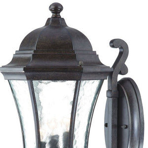 Homeroots Xl Antique Black Tapered Lantern Wall Light   398362